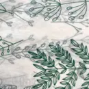 Silkepapir Hvid m. plantemotiv