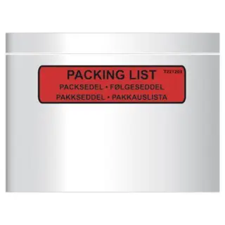 Følgeseddellomme 165 x 122, C6 Følgeseddel/Packing List