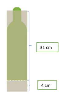 Flaskebeskytter i pap 35 cm