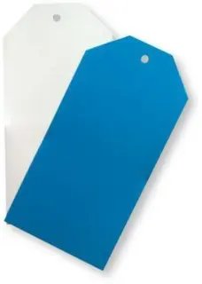 Plastmærker 12 x 6 cm - Blå / Hvid