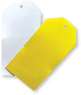 Plastmærker 12 x 6 cm - Gul / Hvid